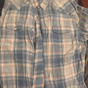Lucky Brand Blue and White Plaid Shirt